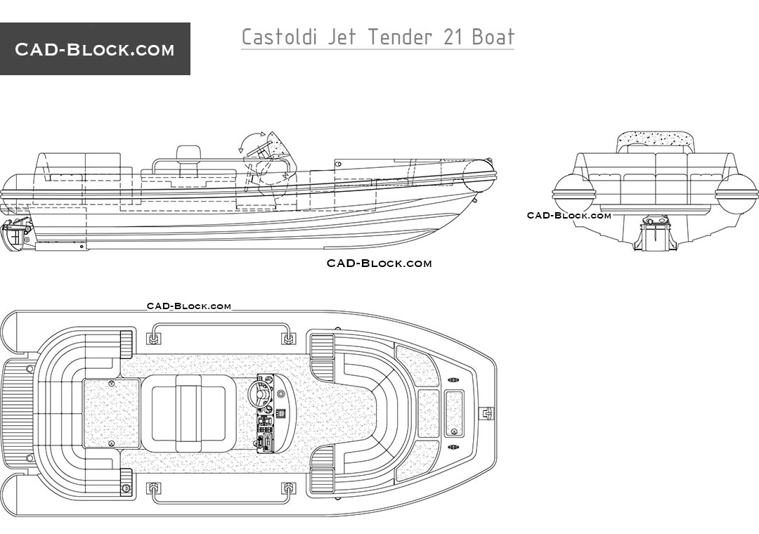 Castoldi Jet Tender 21 Boat - CAD Drawings