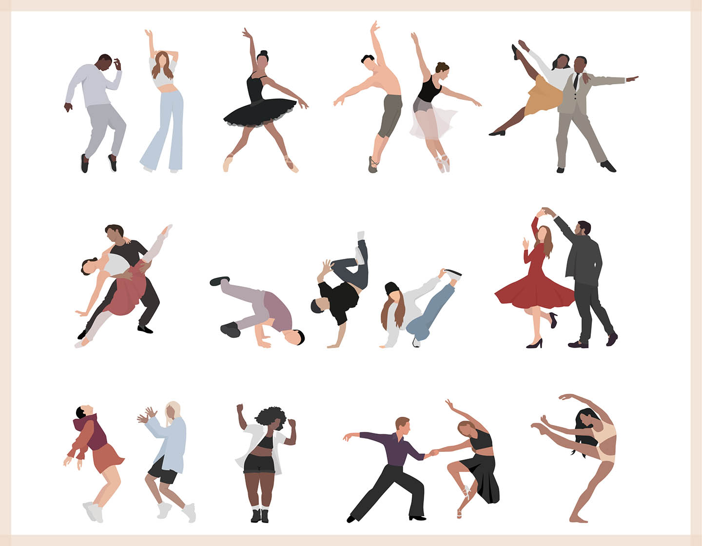 Dancing People - Vector Illustration - 1