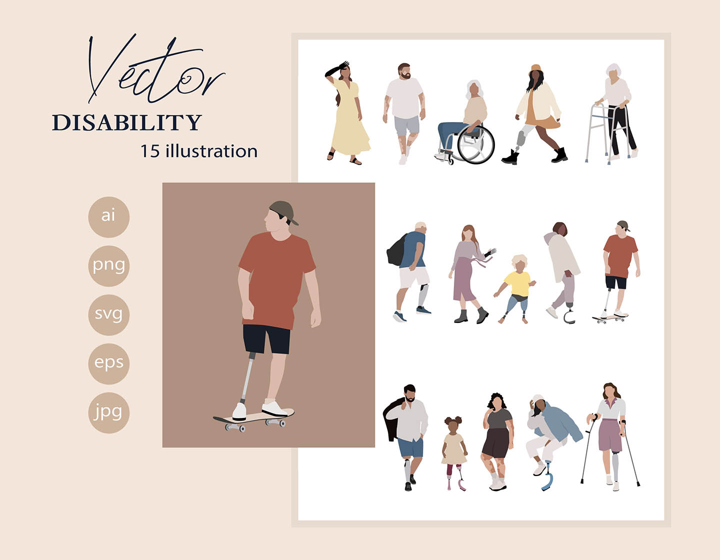 Disability - Vector Illustration