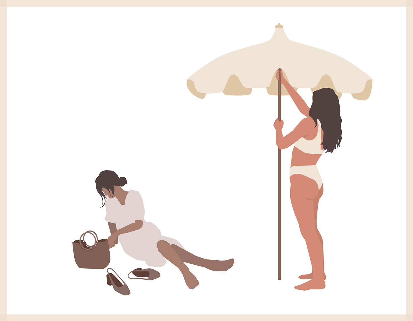 People on the Beach - Vector Illustration - 2