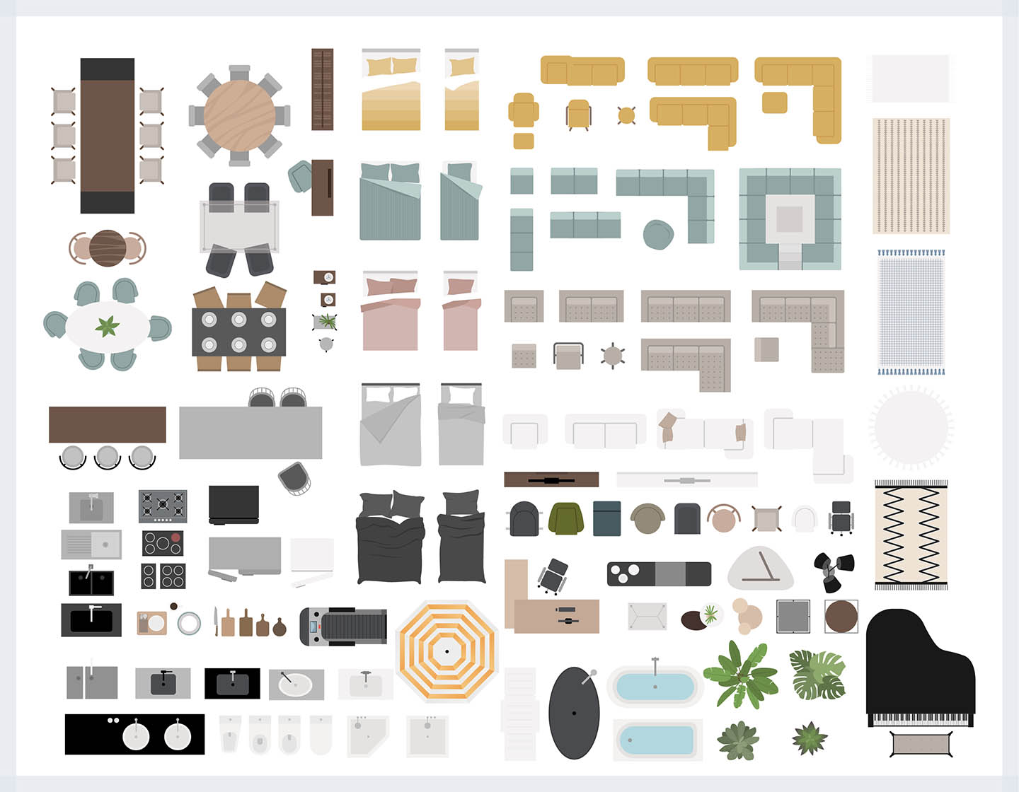 Free Vector Furniture Top View At Stella Prell Blog