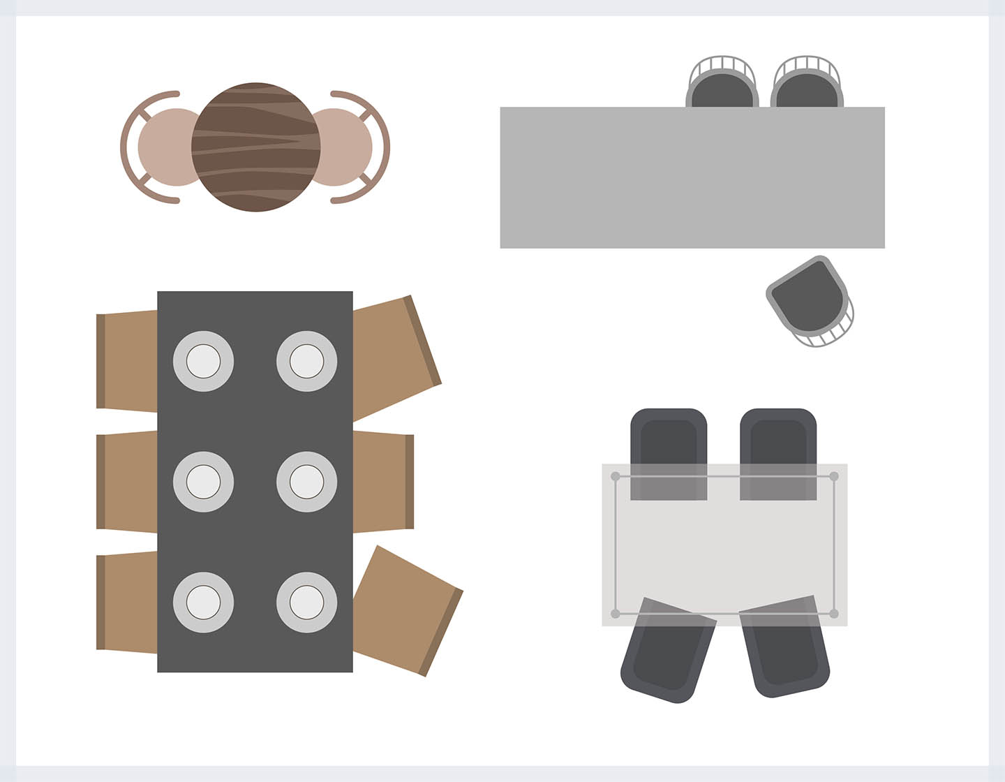Top View Furniture - Vector Illustration - 7