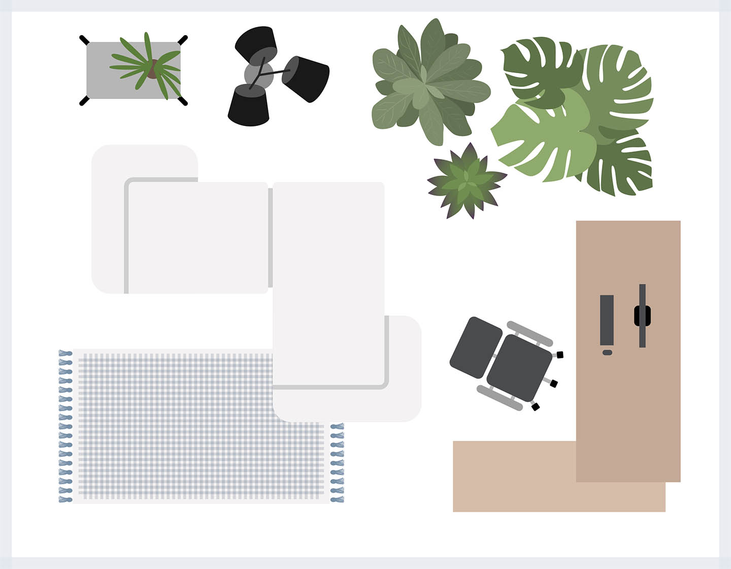 Top View Furniture - Vector Illustration - 8