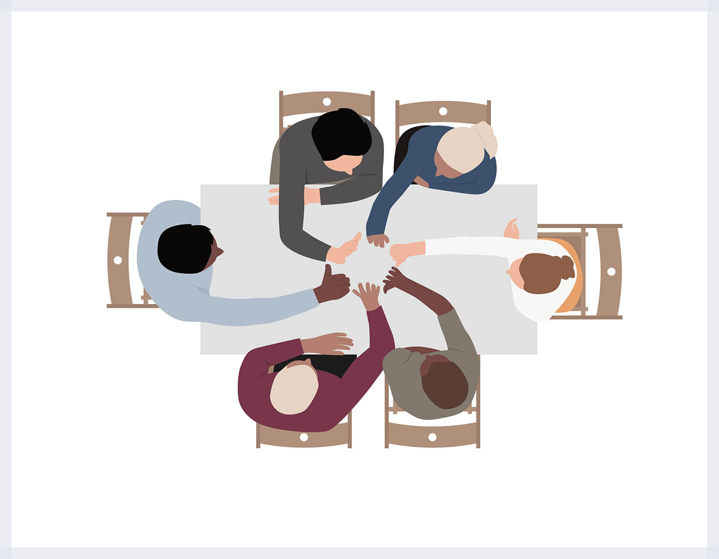 Top View People Office - Vector Illustration - 6