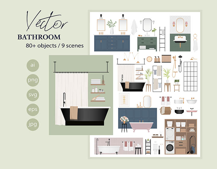 Bathroom Vector Drawings