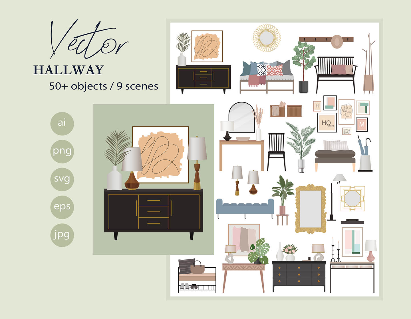 Hallway - Vector Illustration