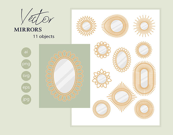 Mirrors - Download Vector Drawing