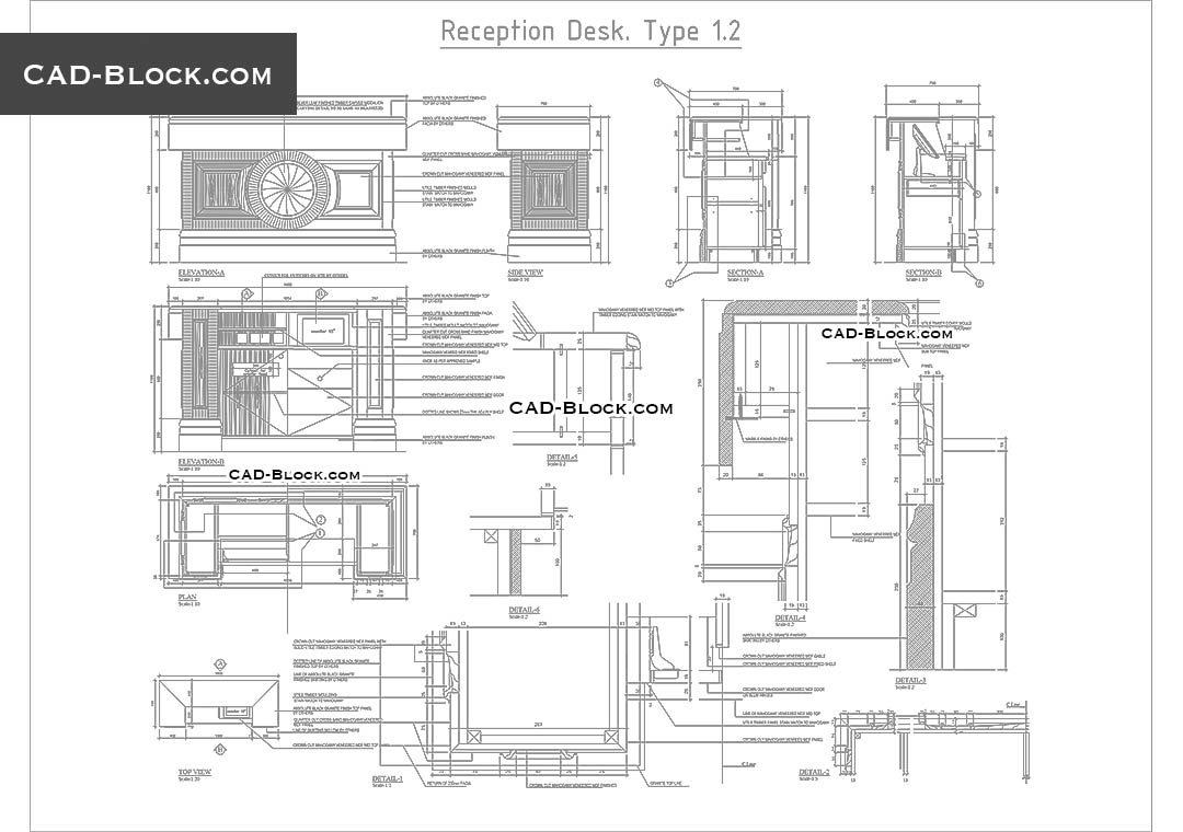 Reception Desks for Public Area - CAD Drawings - 1