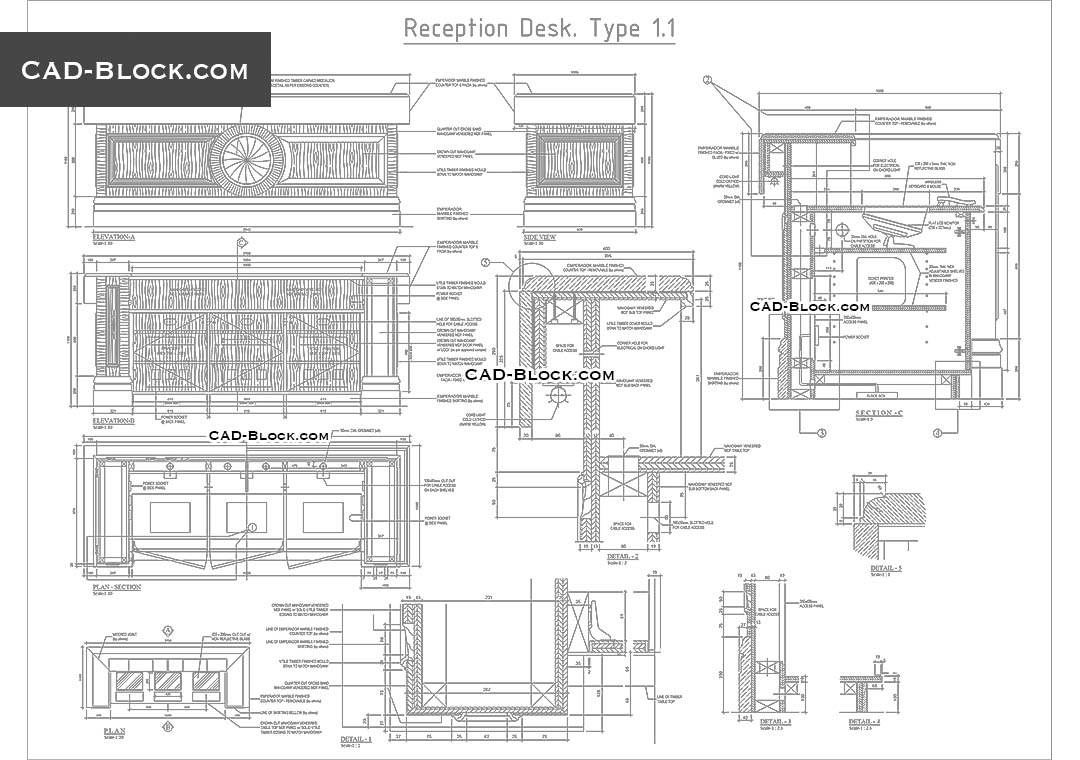 Reception Desks for Public Area - CAD Drawings