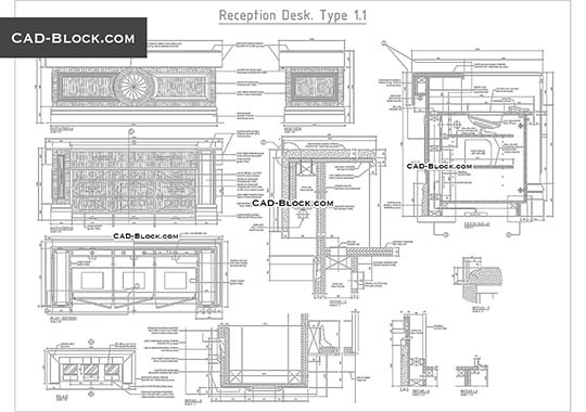 Reception Desks for Public Area - free CAD file