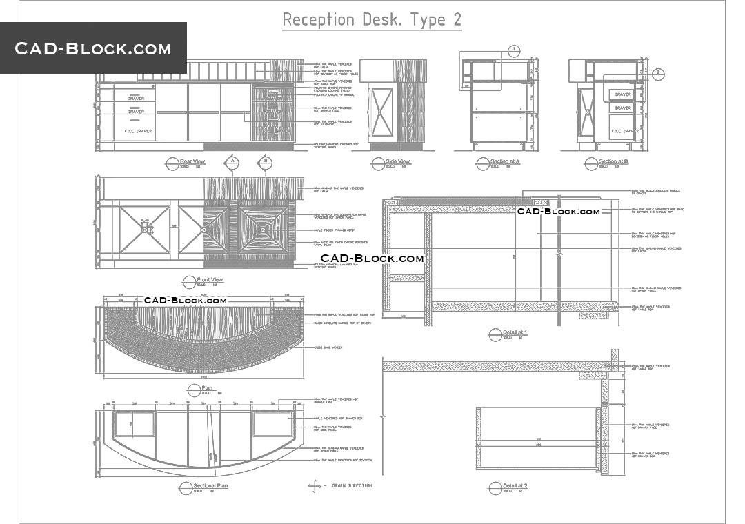 Reception Desks for Public Area - CAD Drawings - 2