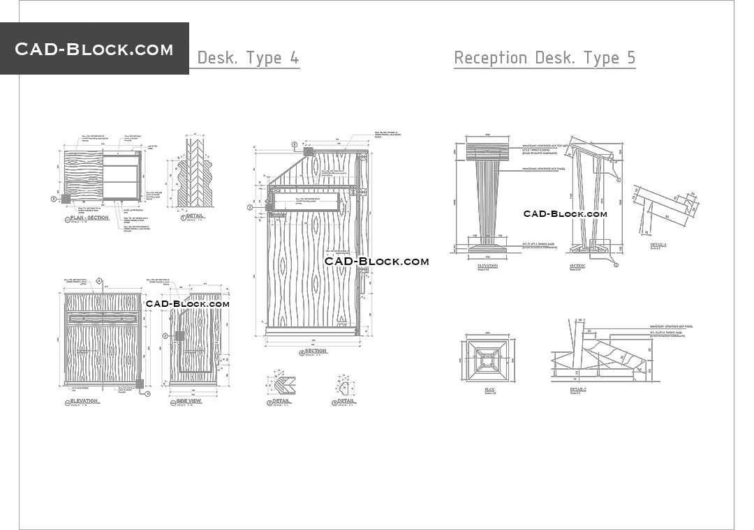 Reception Desks for Public Area - CAD Drawings - 4