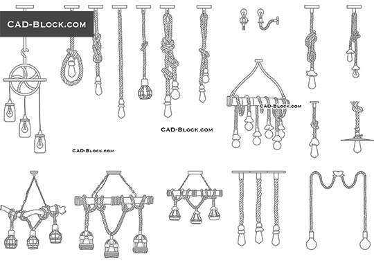 Rope Hanging Light - download vector illustration