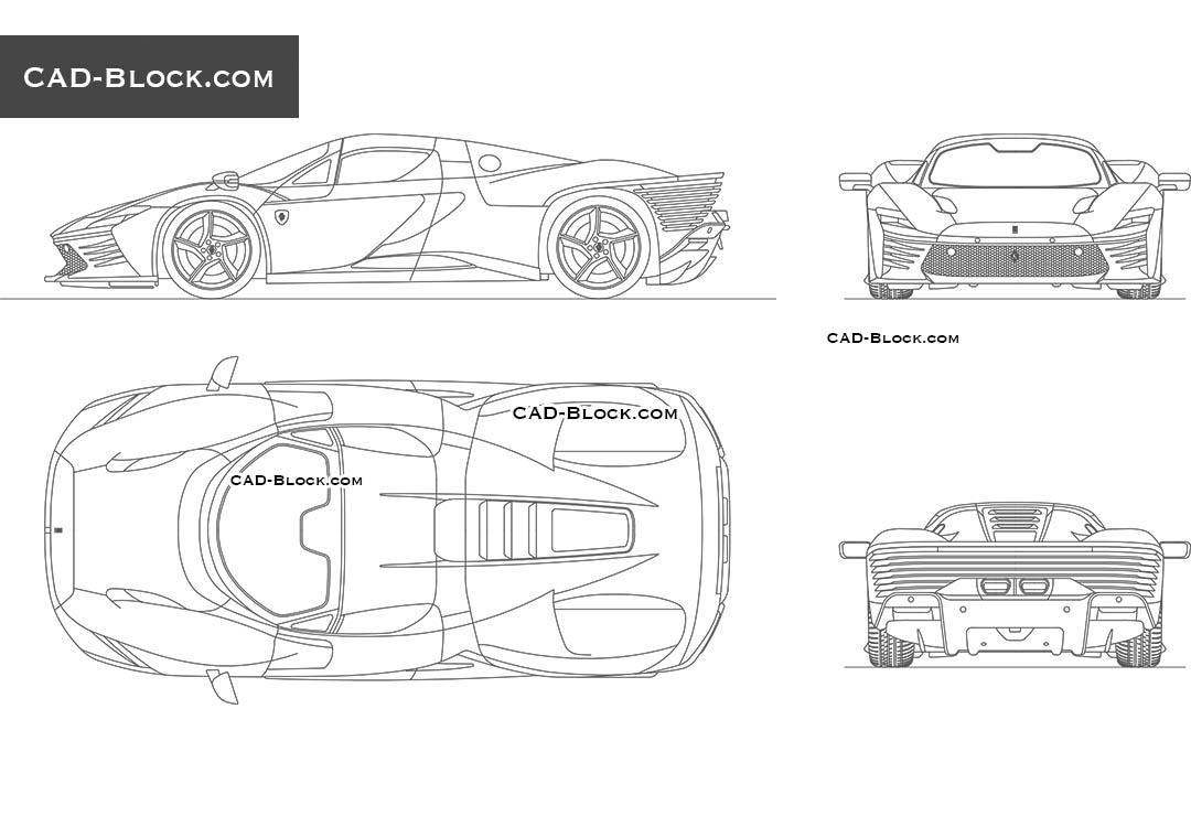 Ferrari Daytona SP3 - CAD Blocks, AutoCAD file
