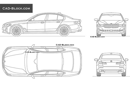 BMW 5 Sedan G30 - free CAD file