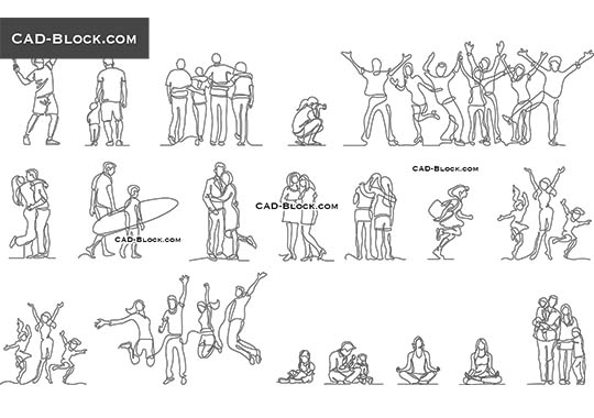 Continuous Line People - free CAD file