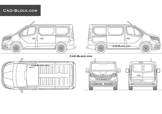 Renault Trafic Van L1 H1 - download vector illustration