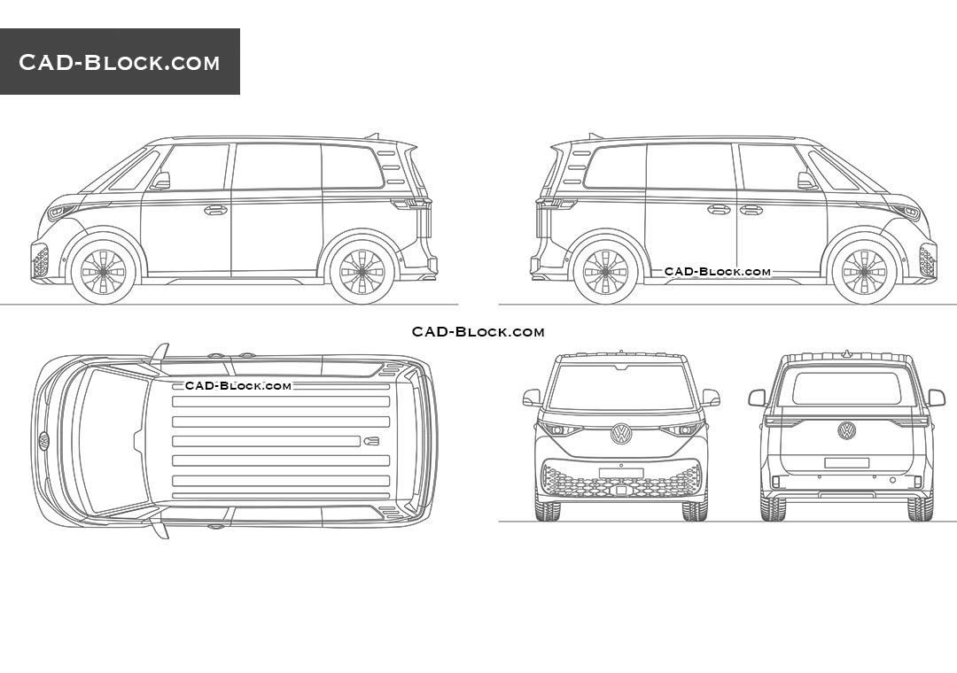 Volkswagen ID Buzz Cargo - CAD Blocks, AutoCAD file