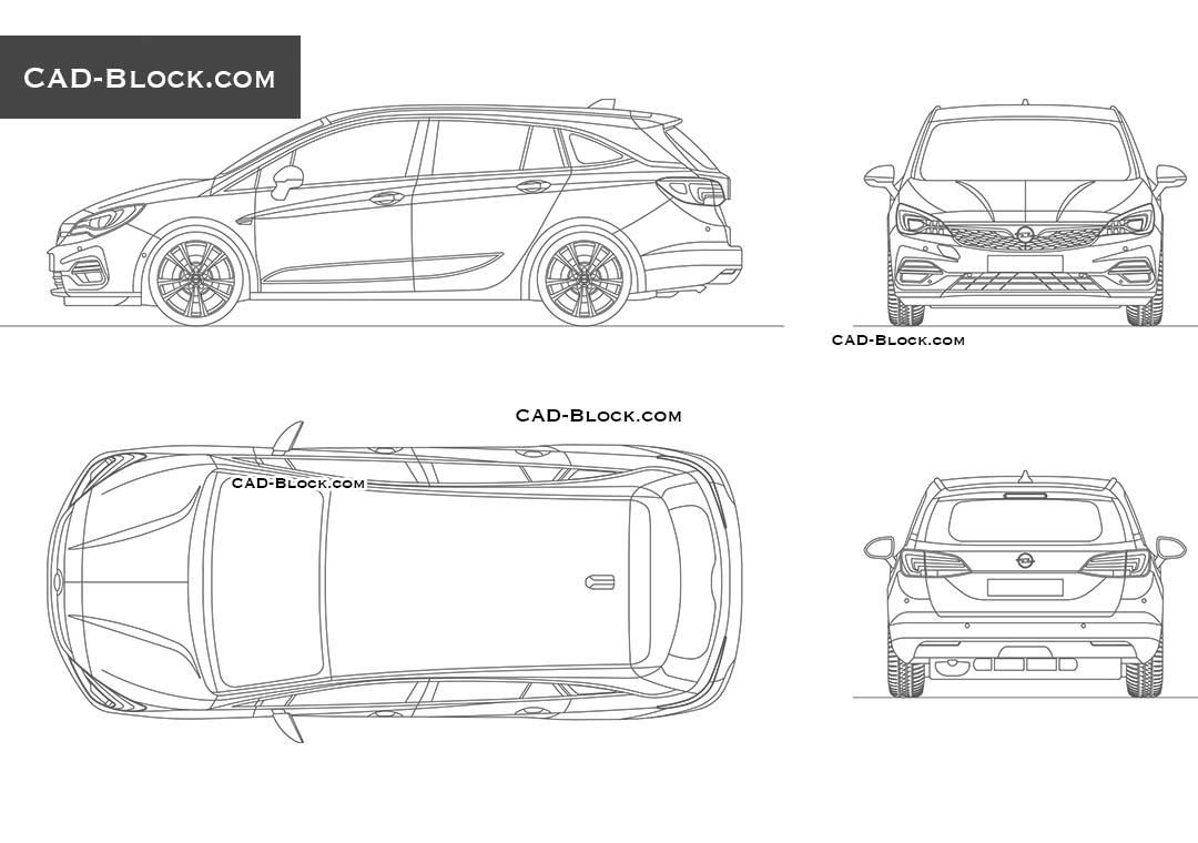 Opel Astra Sports Tourer - CAD Blocks, AutoCAD file