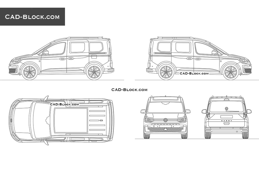Volkswagen e Caddy Life - CAD Blocks, AutoCAD file