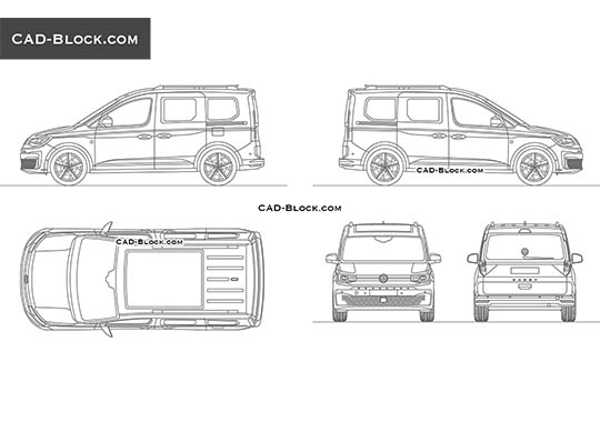 Volkswagen e Caddy Life - download vector illustration