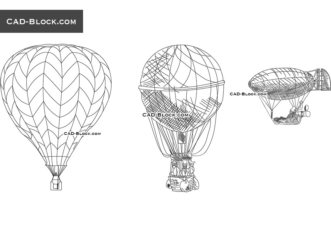 Hot Air Balloon - CAD Blocks, AutoCAD file