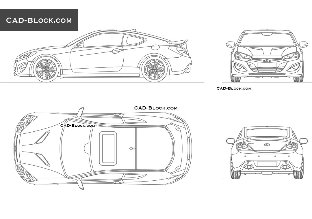 Hyundai Genesis Coupe GT (2012) - CAD Blocks, AutoCAD file