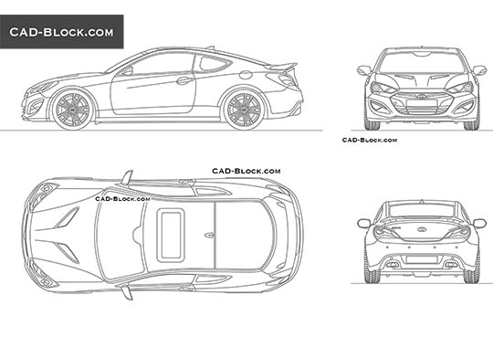 Hyundai Genesis Coupe GT (2012) - download vector illustration