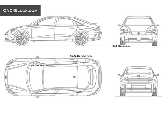 Hyundai Ioniq 6 - download vector illustration