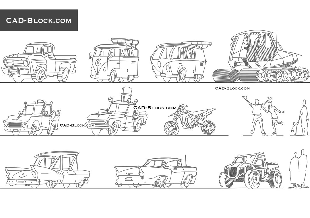 Sketch Cars - CAD Blocks, AutoCAD file
