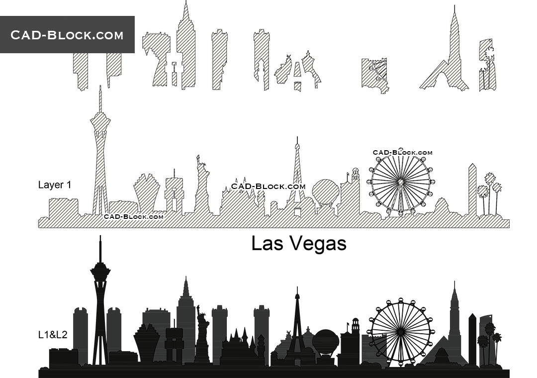Las Vegas Silhouette - CAD Blocks, AutoCAD file