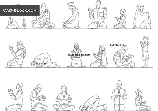 Praying People - download vector illustration