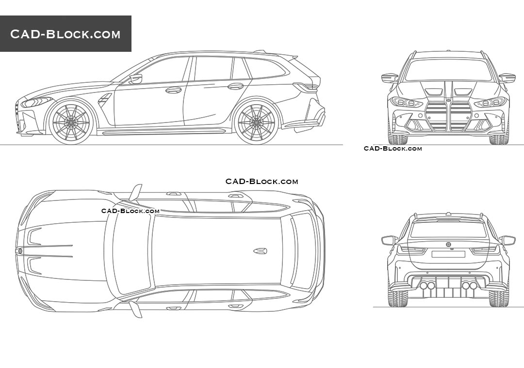 BMW M3 Touring Competition - CAD Blocks, AutoCAD file
