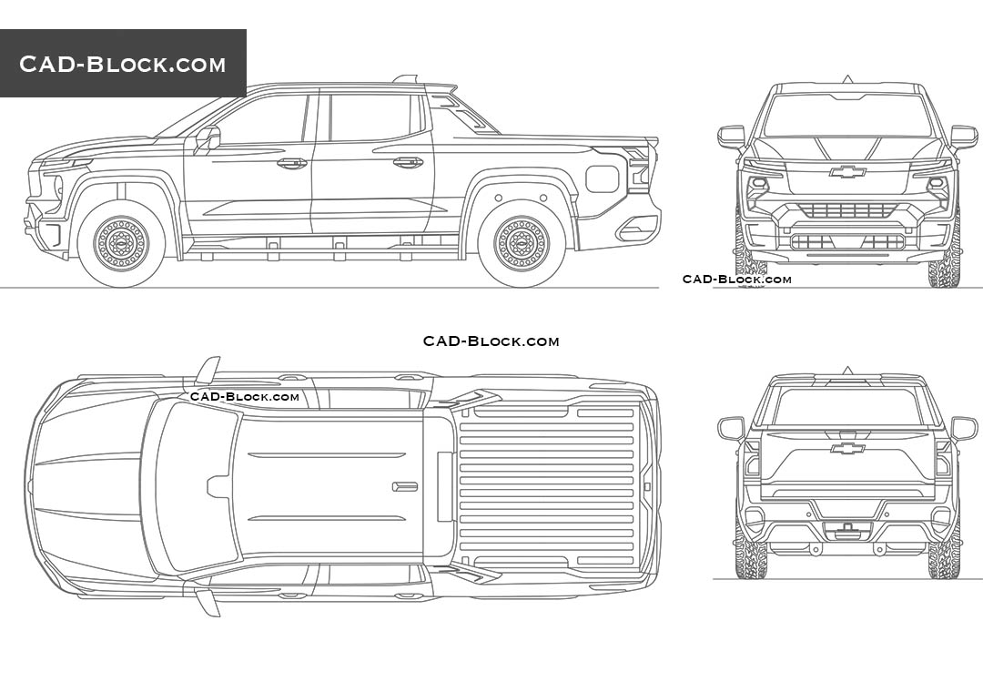 Chevrolet Silverado EV WT - CAD Blocks, AutoCAD file