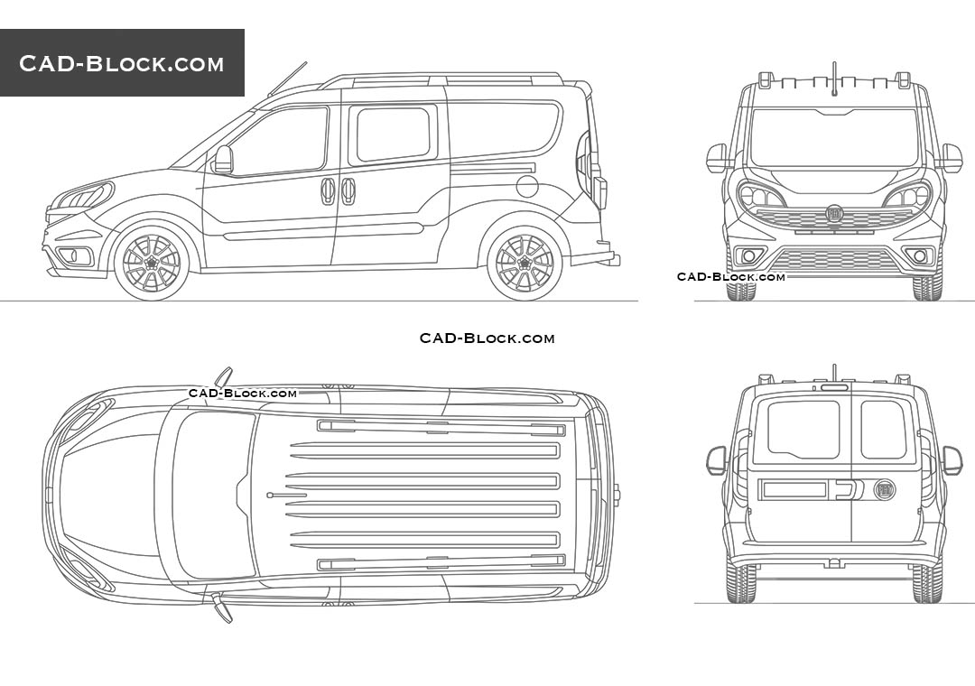 Fiat Doblo Combi L2H1 - CAD Blocks, AutoCAD file