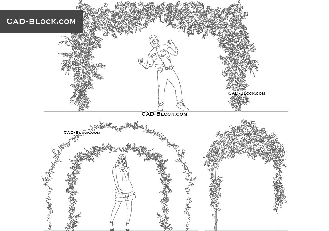Flower Arch - CAD Blocks, AutoCAD file