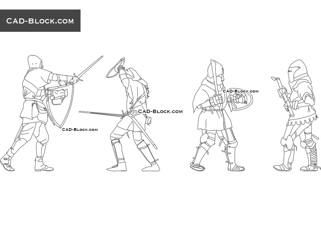 Medieval Warriors - CAD Blocks, AutoCAD file