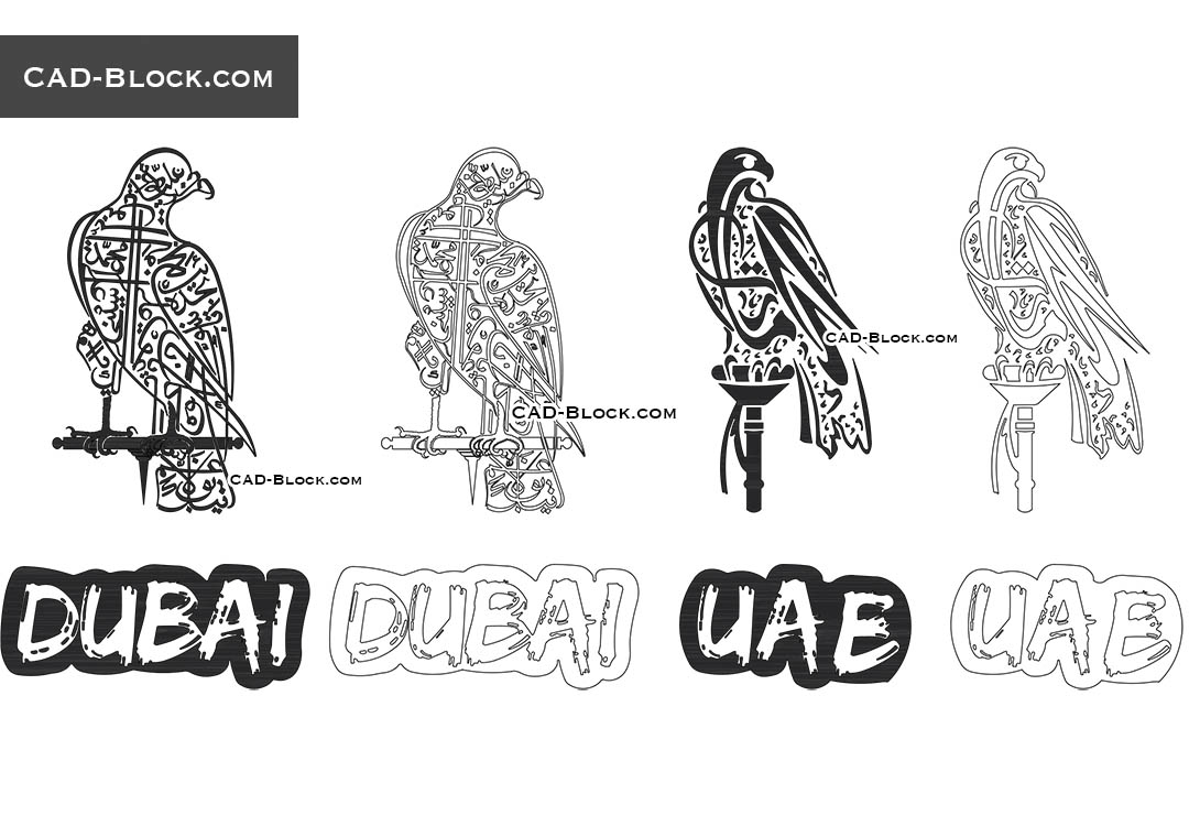 UAE Falcon - CAD Blocks, AutoCAD file