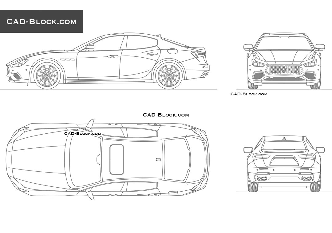 Maserati Ghibli Hybrid - CAD Blocks, AutoCAD file