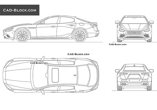 Maserati Ghibli Hybrid - download vector illustration