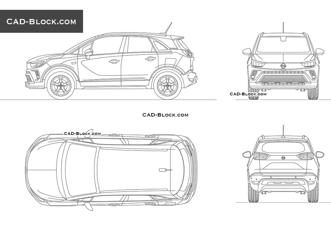 Opel Crossland X - CAD Blocks, AutoCAD file