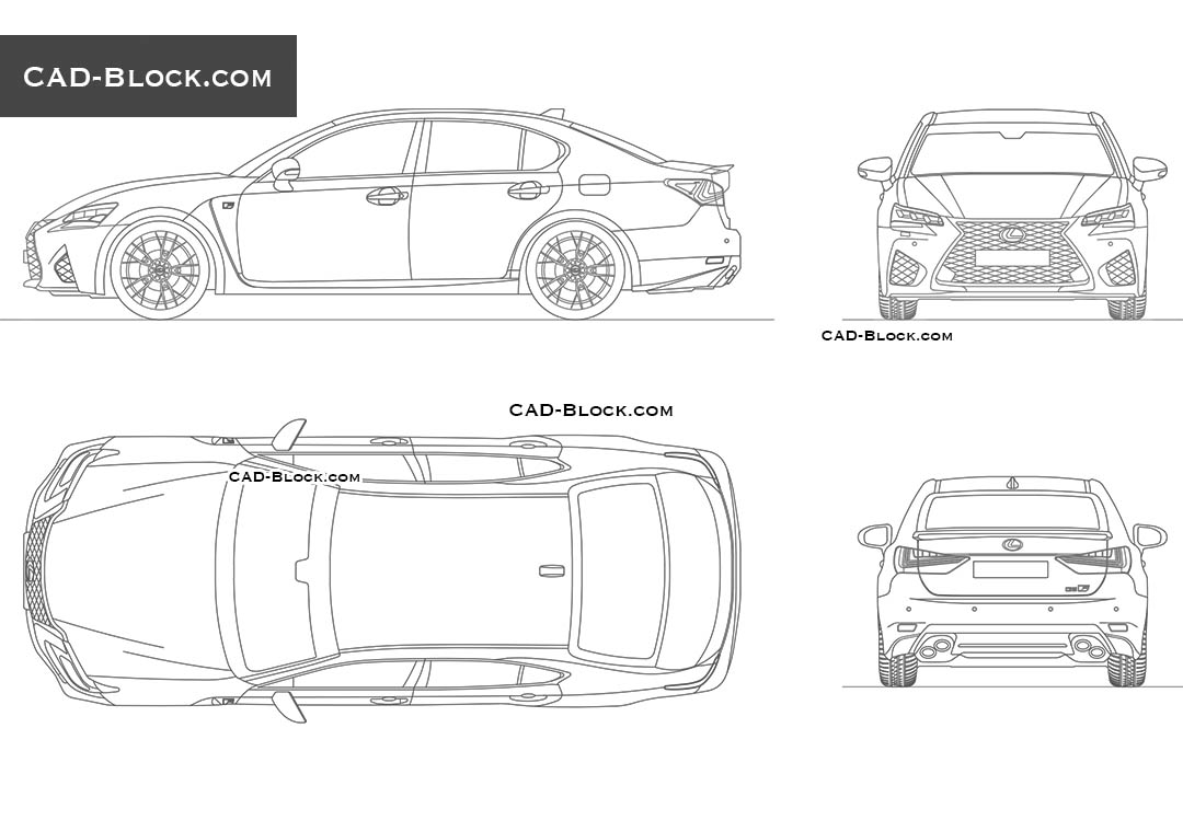 Lexus GS-F (2017) - CAD Blocks, AutoCAD file