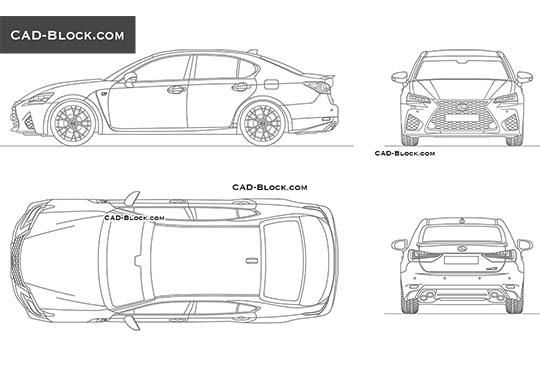 Lexus GS-F (2017) - download vector illustration