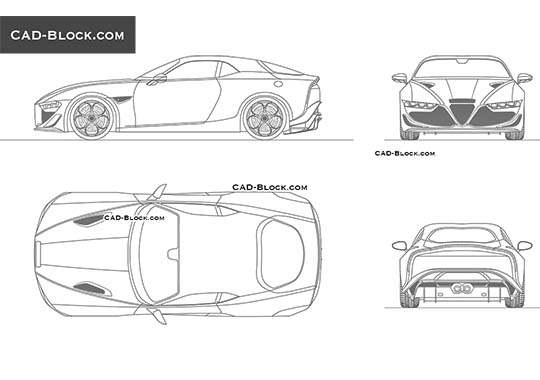 Alfa Romeo Giulia SWB Zagato - download vector illustration