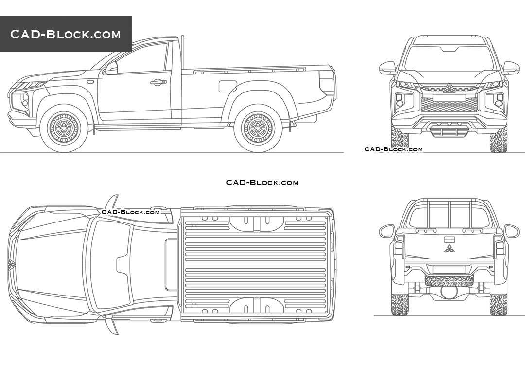 Mitsubishi L200 Regular Cab - CAD Blocks, AutoCAD file