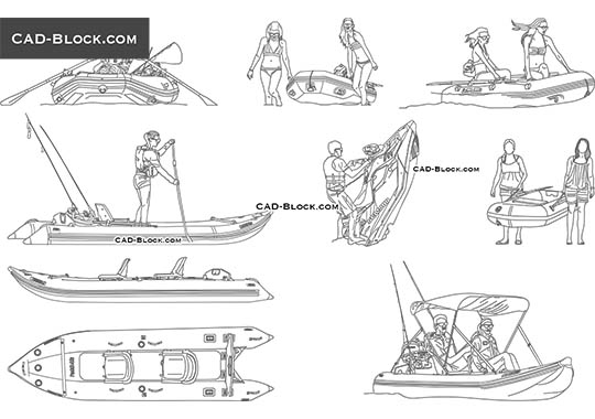 People and Boats - free CAD file