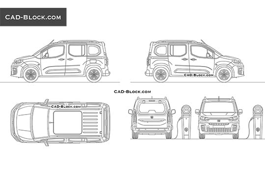 Fiat E-Doblo - download vector illustration