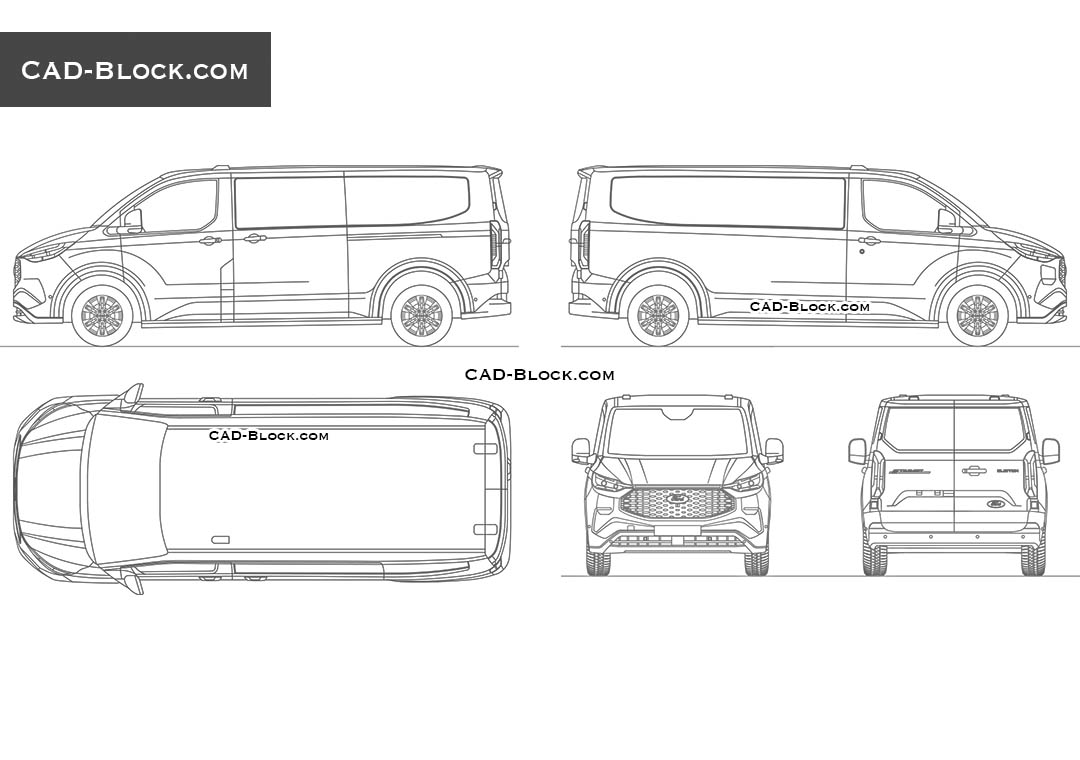 Ford E-Transit Costom L2H1 - CAD Blocks, AutoCAD file