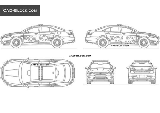 Ford Taurus Police Interceptor (2013) - download vector illustration