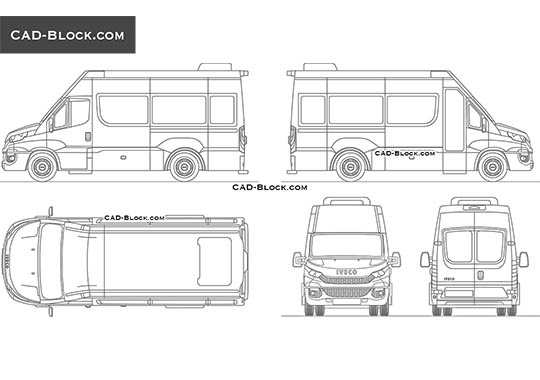 Iveco Daily Minibus - download vector illustration